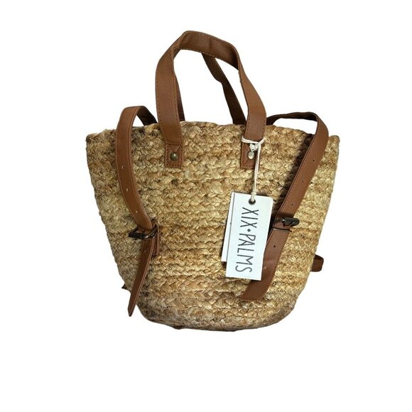 XIX Palms Backpack Woven Jute Insulated Picnic Backpack NWT - Picture 2 of 9